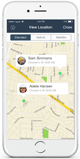 location map on busybusy, helpful for reducing labor cost 