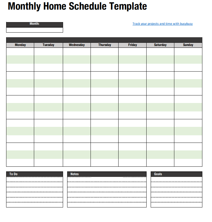 Scheduling Templates | Weekly Schedule Templates & More