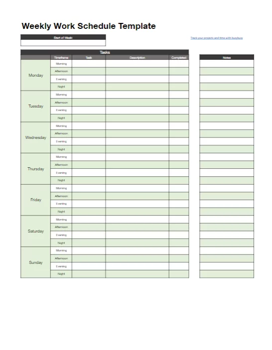 Scheduling Templates Weekly Schedule Templates And More 