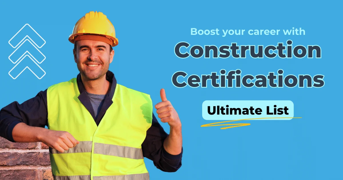 list of construction certifications, certifications for construction and trades