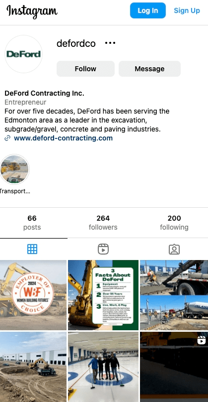 DeFord contracting instagram photos and videos