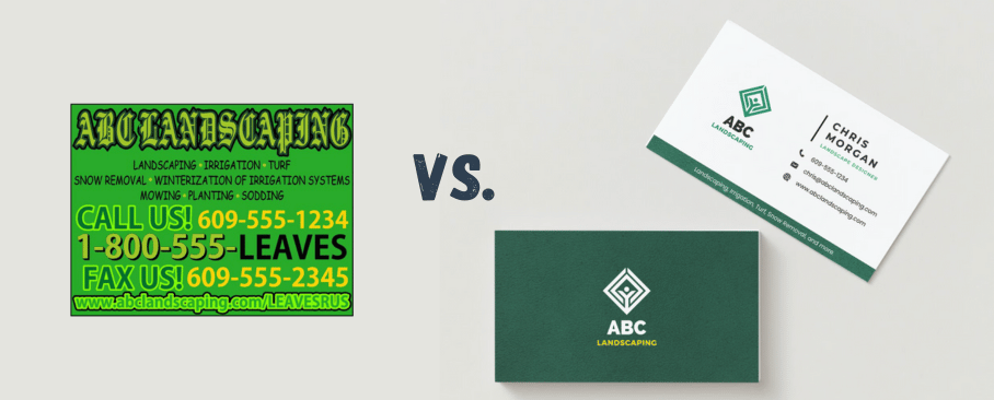 general contractor business card design example, abc landscaping